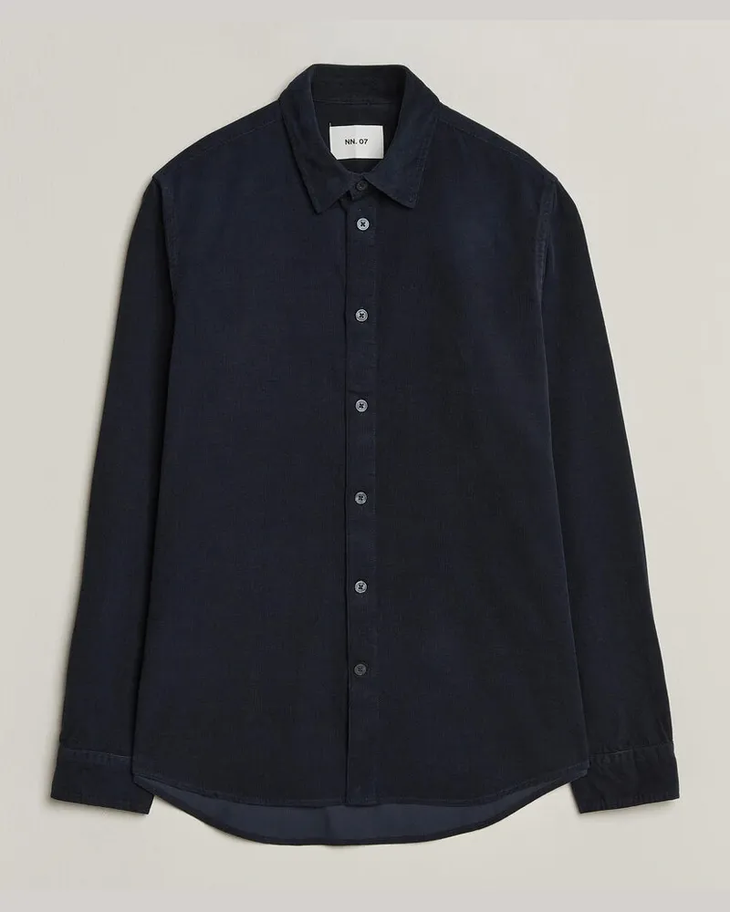 NN 07 Asher Baby Cord Shirt Navy Blue Blau