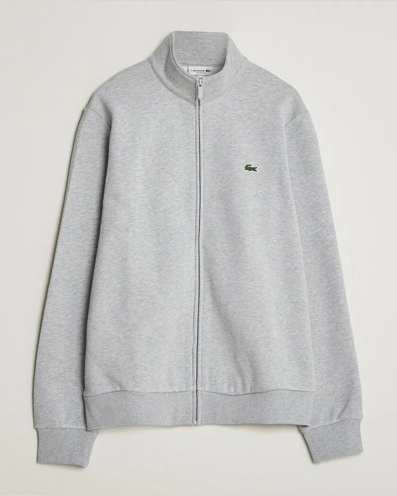 Lacoste Full Zip Sweater Silver Chine Grau