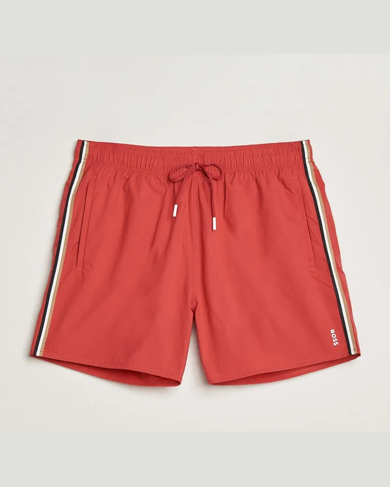 HUGO BOSS Iconic Swimshorts Dark Red Rot