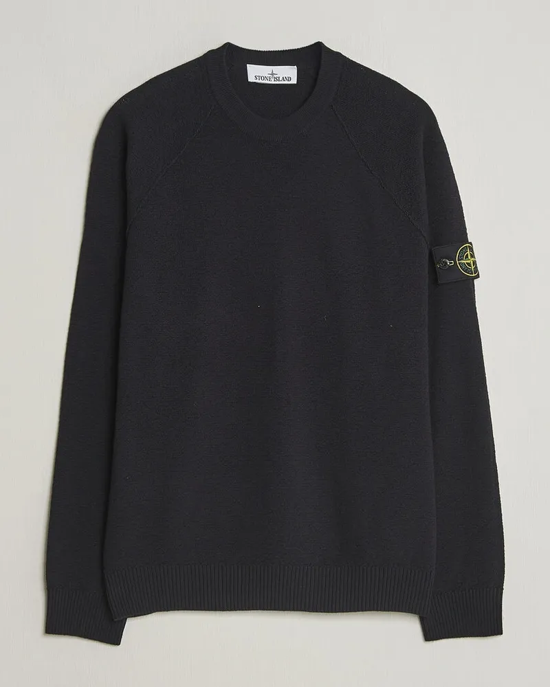 Stone Island Raw Hand Organic Cotton Crewneck Navy Blau