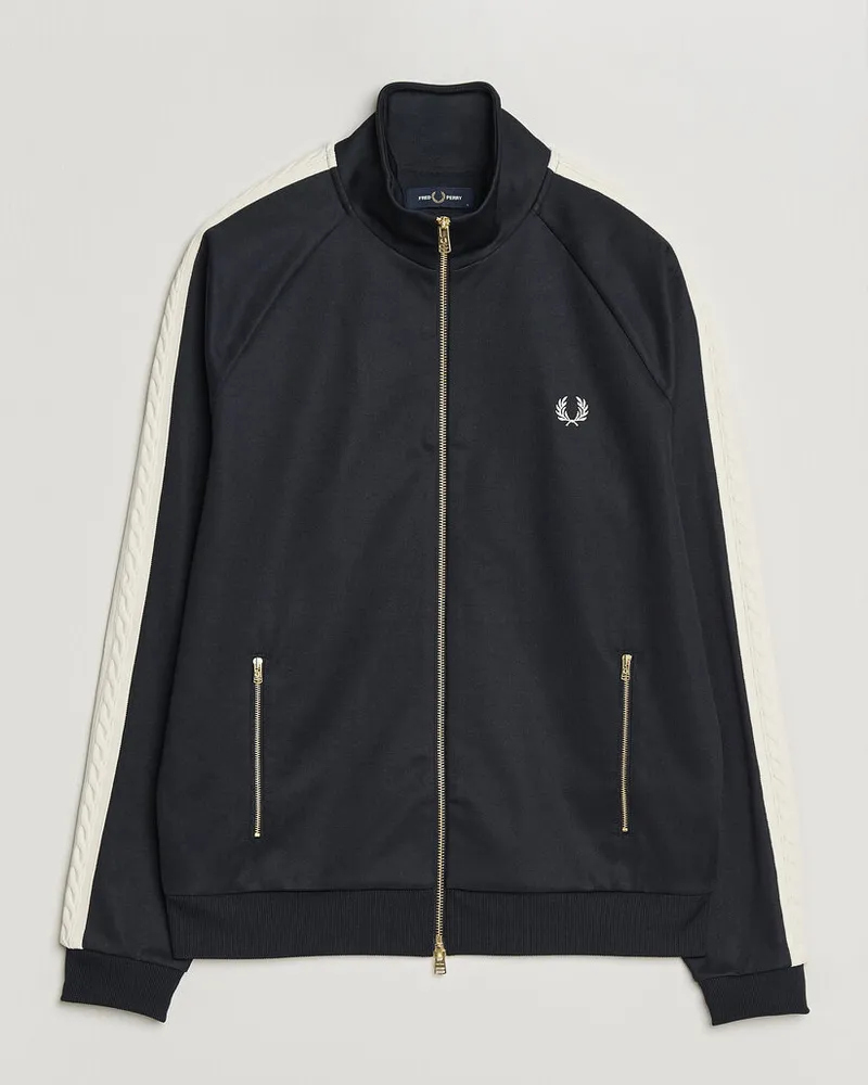 Fred Perry Cable Taped Track Jacket Navy Blau