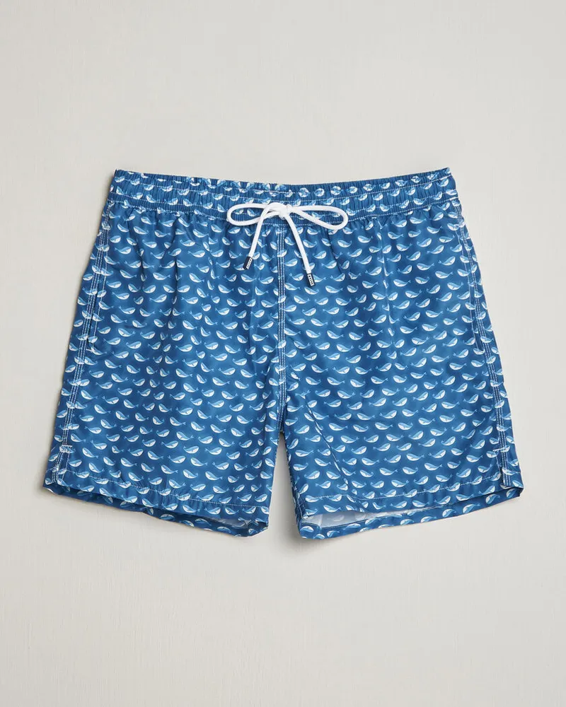 Fedeli Madeira Swim Trunk Blue Whales Blau