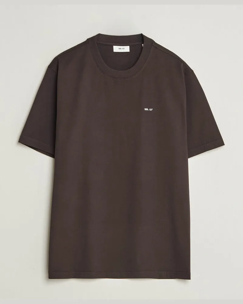 NN 07 Adam Crew Neck T-Shirt Deep Truffle Braun