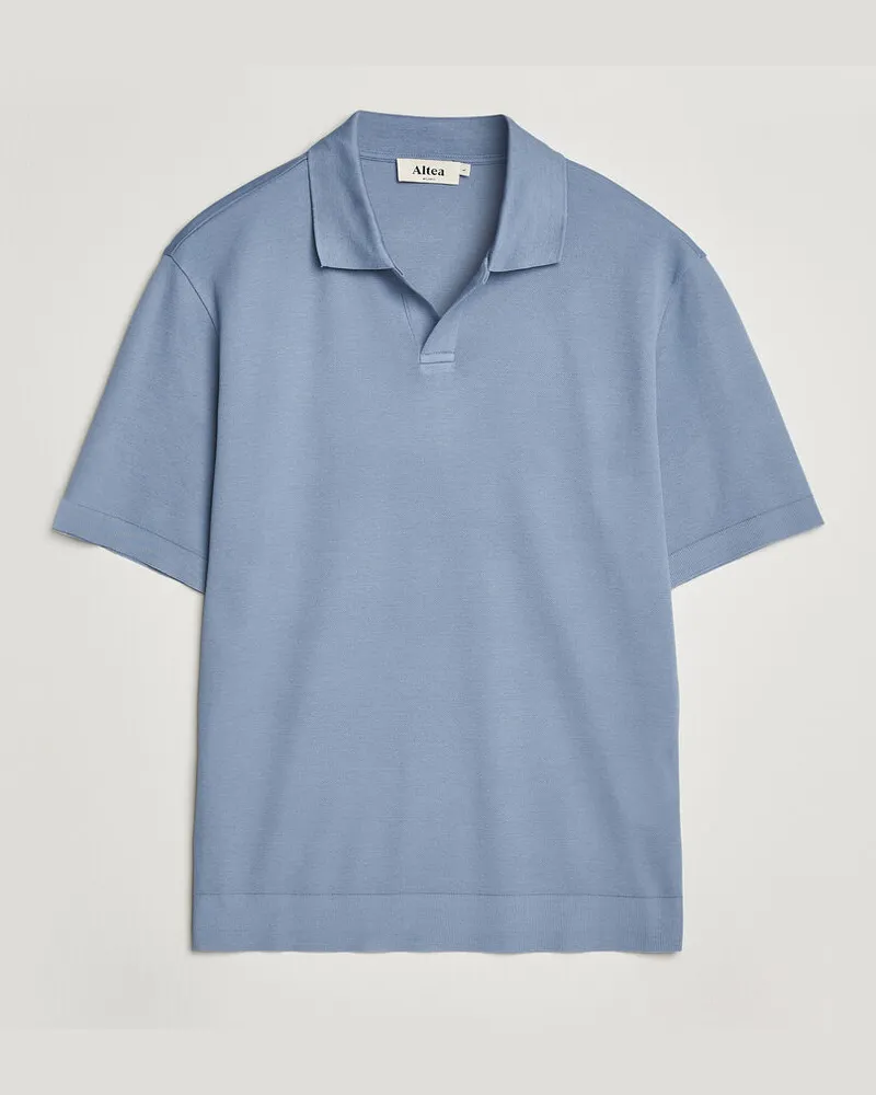 Altea Jersey Piquet Polo Light Blue Blau
