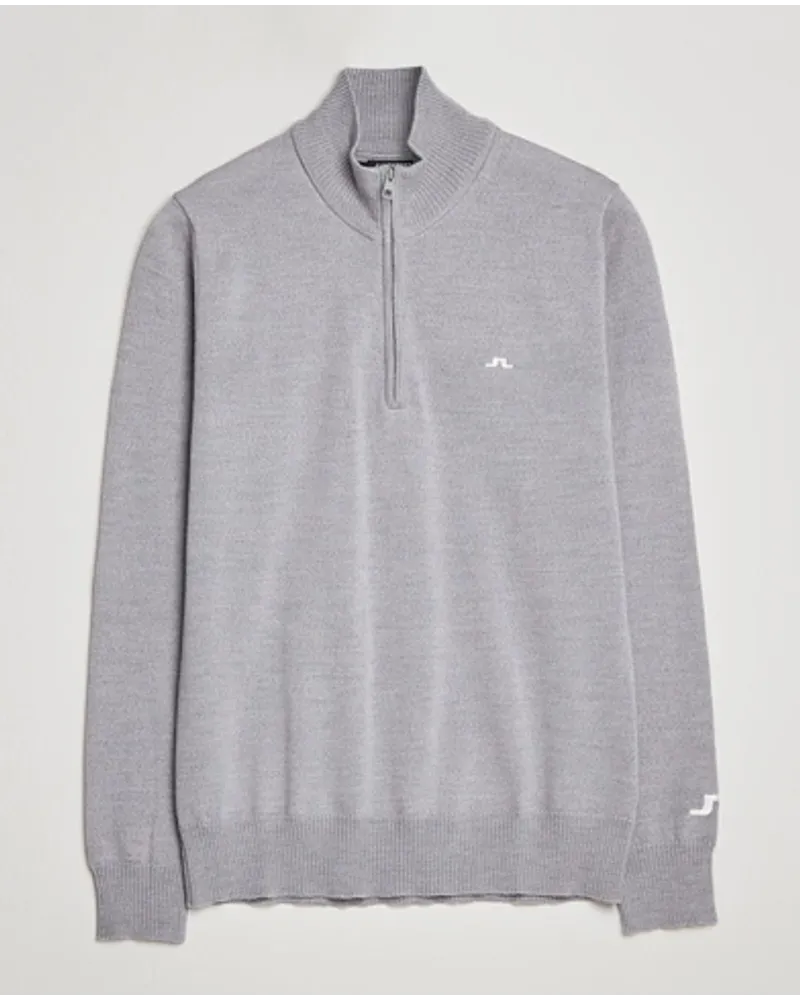 J.Lindeberg Kian Tour Merino Half Zip Grey Melange Grau