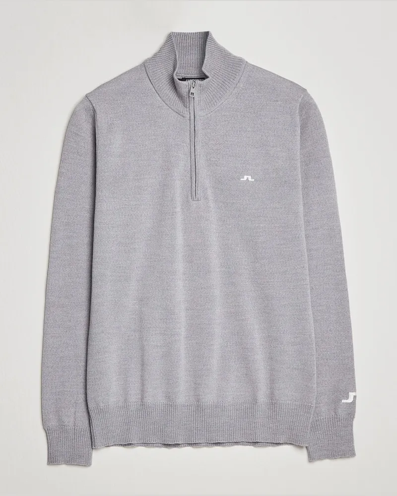 J.Lindeberg Kian Tour Merino Half Zip Grey Melange Grau