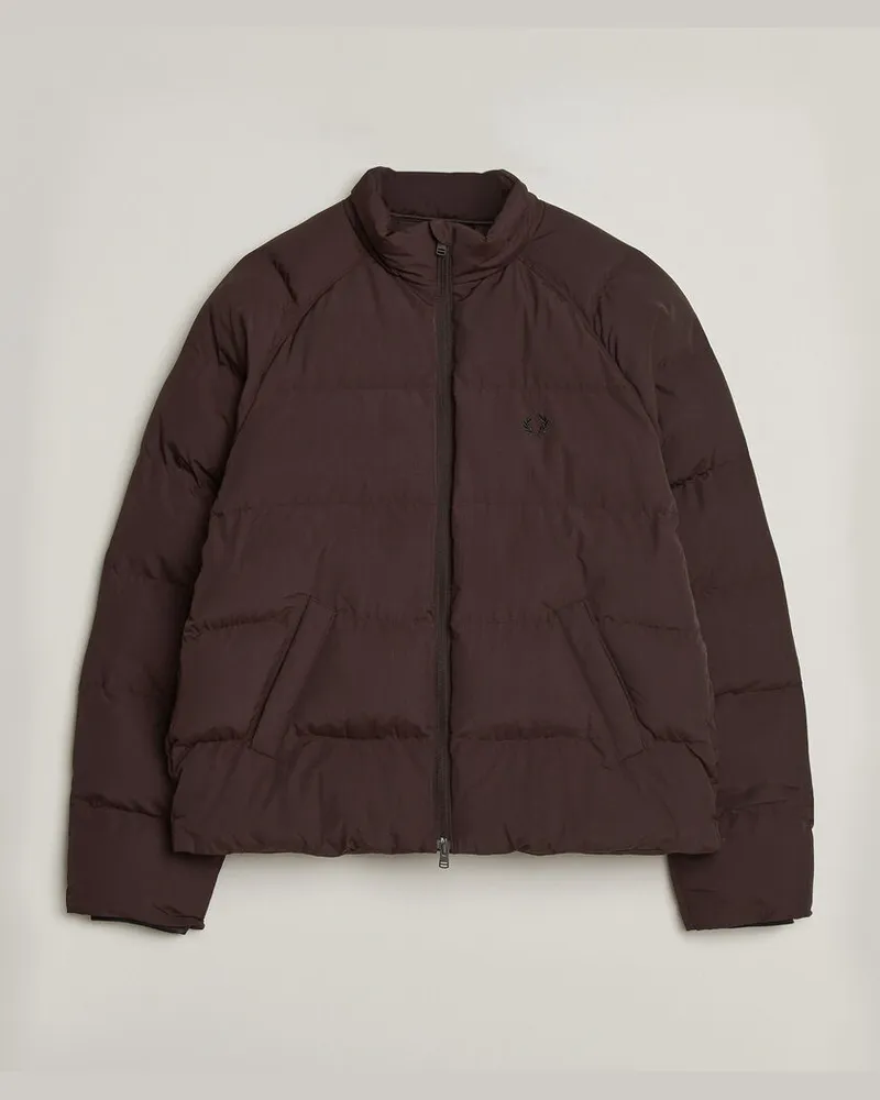 Fred Perry Raglan Sleeve Padded Jacket Rich Brown Braun