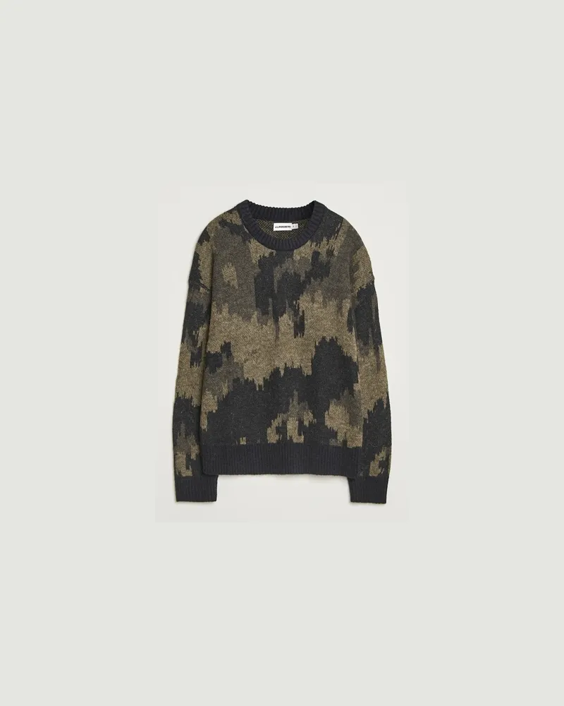 J.Lindeberg Nate Graphic Jaquard Knitted Sweater Forest Green Grün