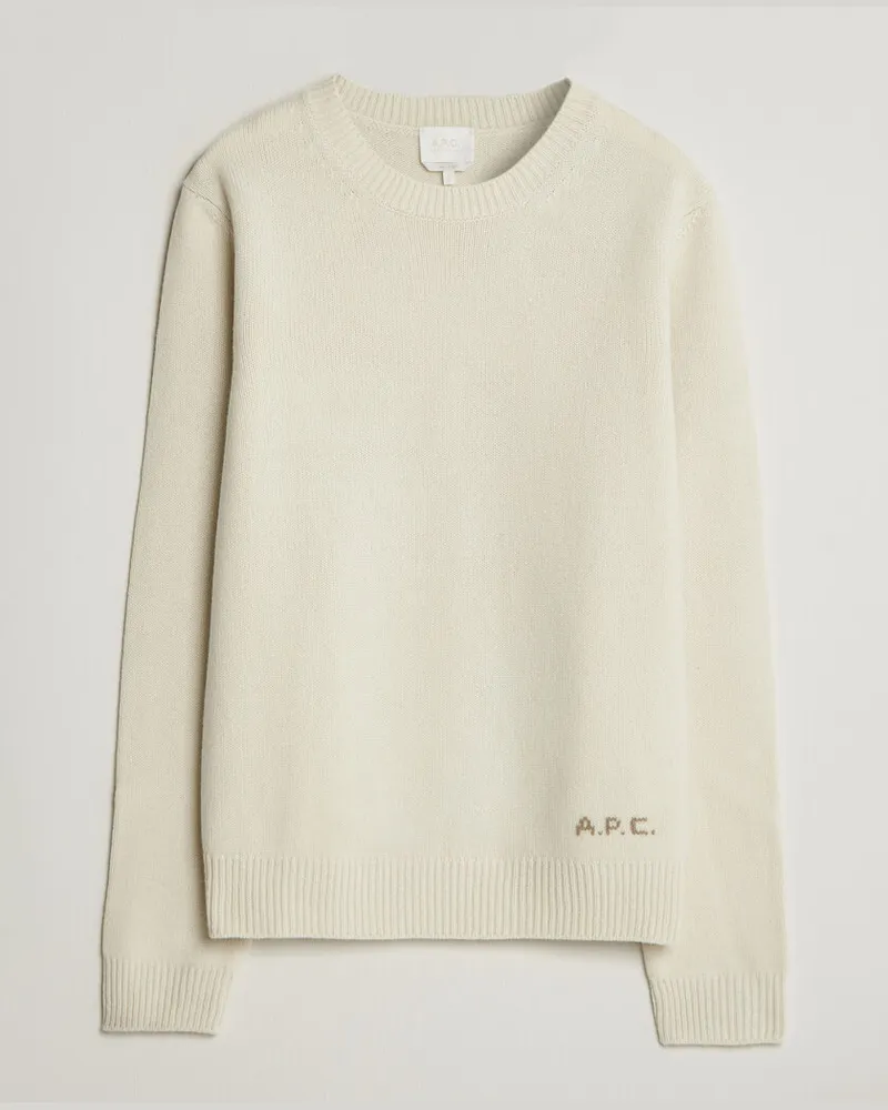 A.P.C. Edmond Wool Knitted Sweater Ecru Weiß