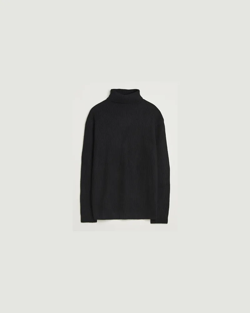 LES DEUX Eddie Wool Rib Rollneck Black Schwarz