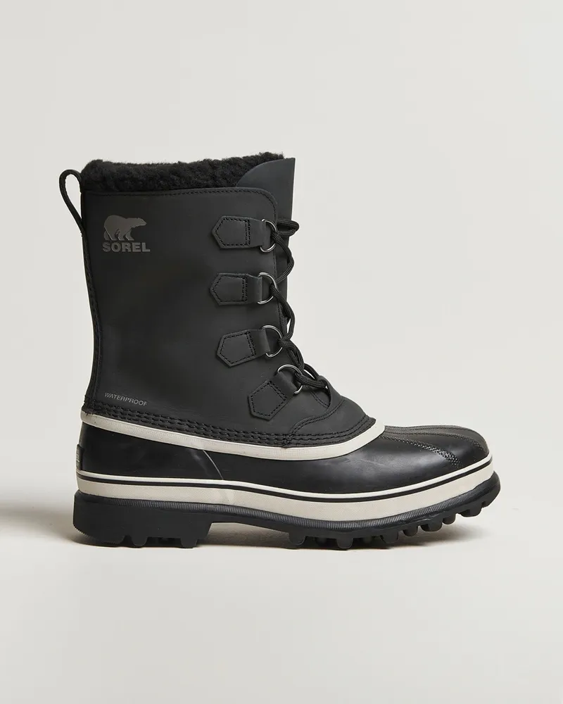 Sorel Caribou WP Felt Lined Leather Boots Black Schwarz