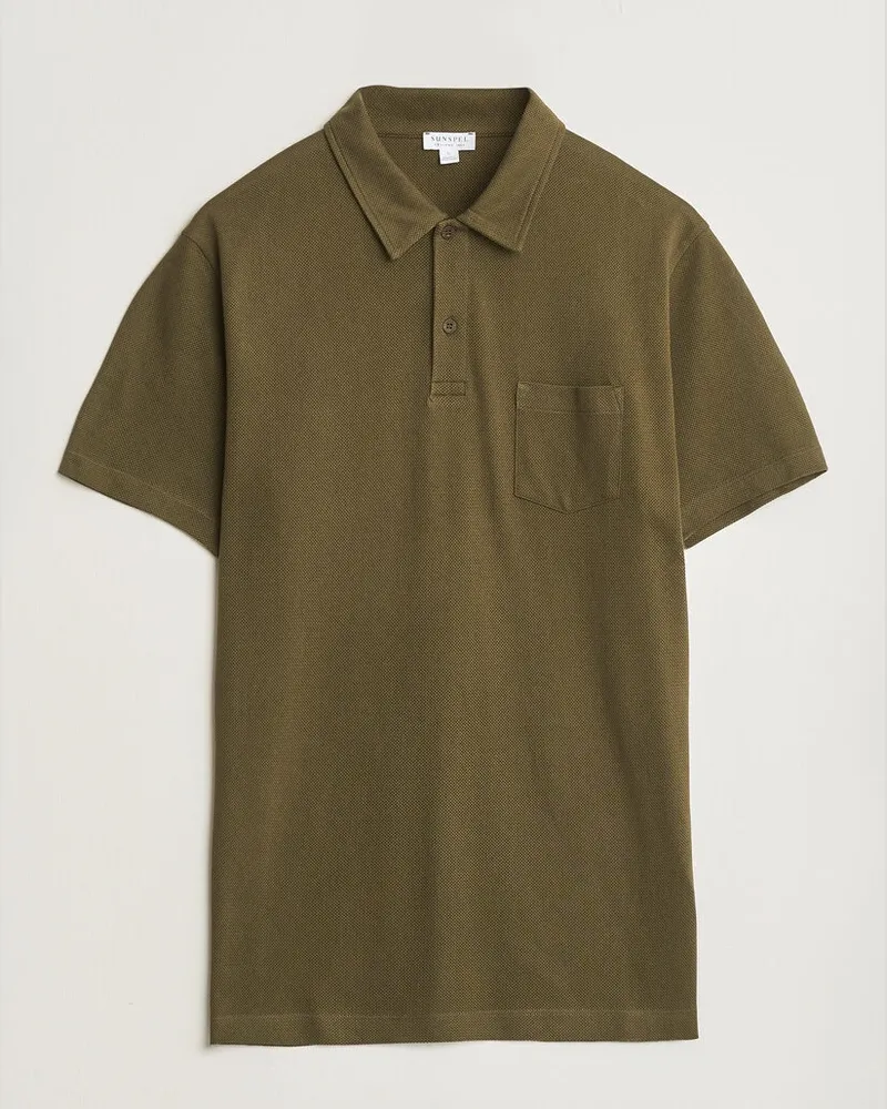 Sunspel Riviera Polo Shirt Loden Green Grün
