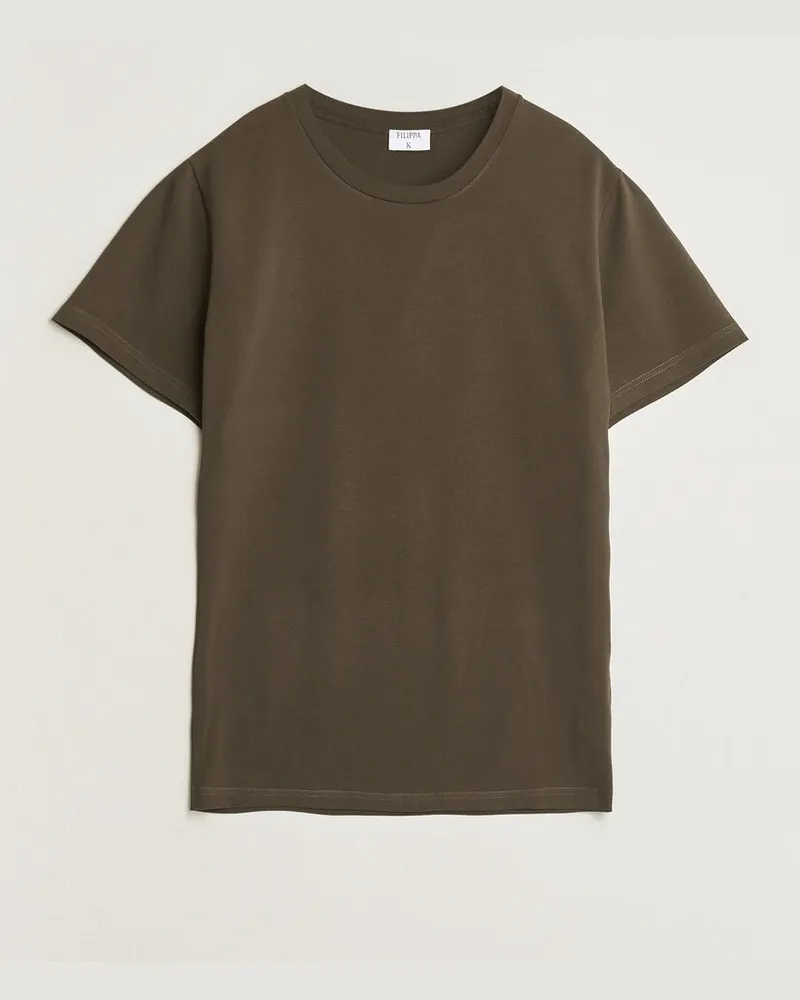 Filippa K Soft Lycra T-Shirt Ebony Brown Braun