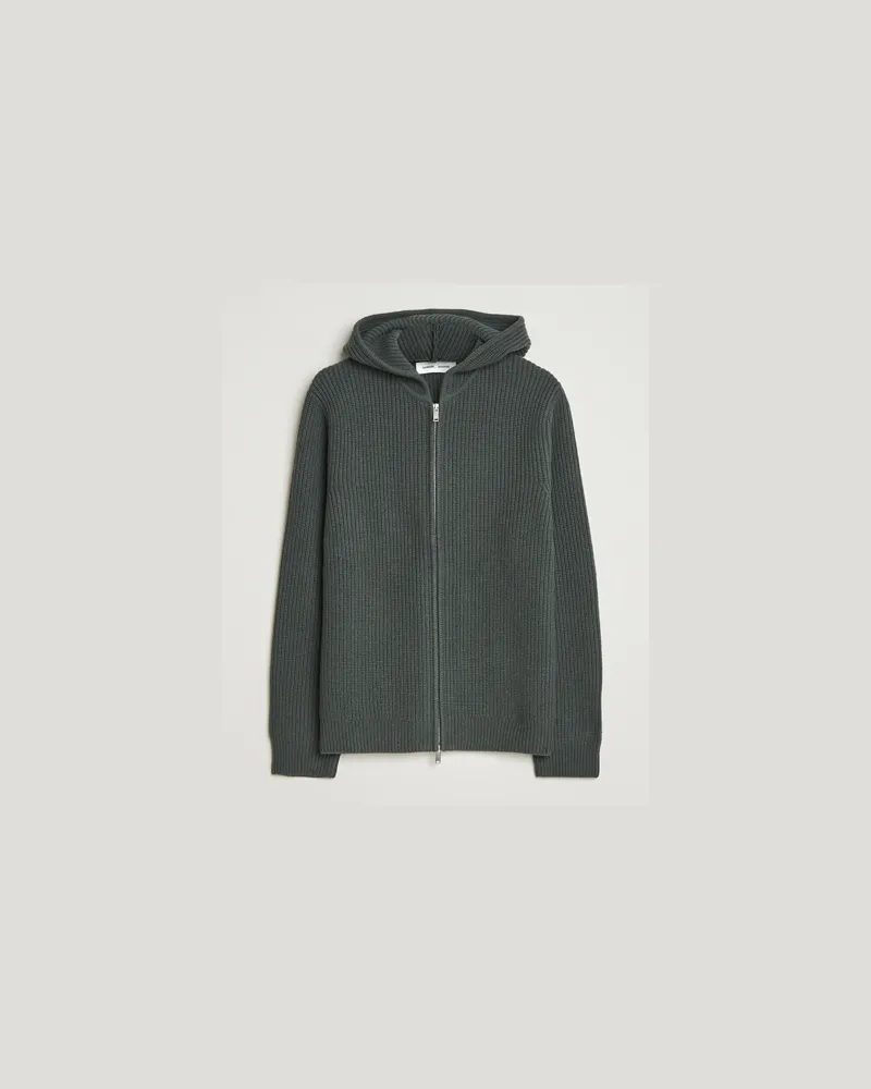 Samsøe & Samsøe Samsøe Samsøe Isak Heavy Knitted Full Zip Hoodie Dark Ev Grün