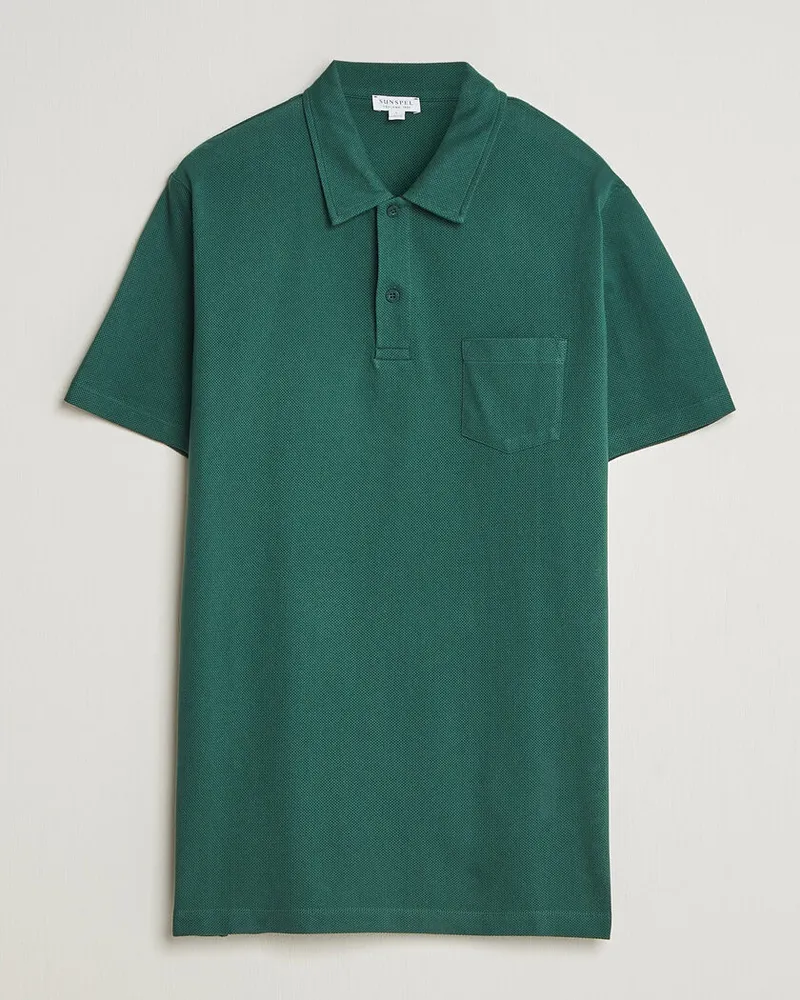 Sunspel Riviera Polo Shirt Forest Green Grün