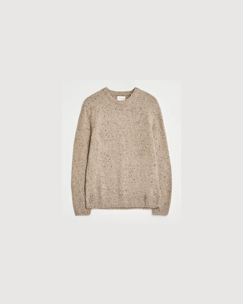 Gant Neps Wool Crew Neck Sand Melange Beige