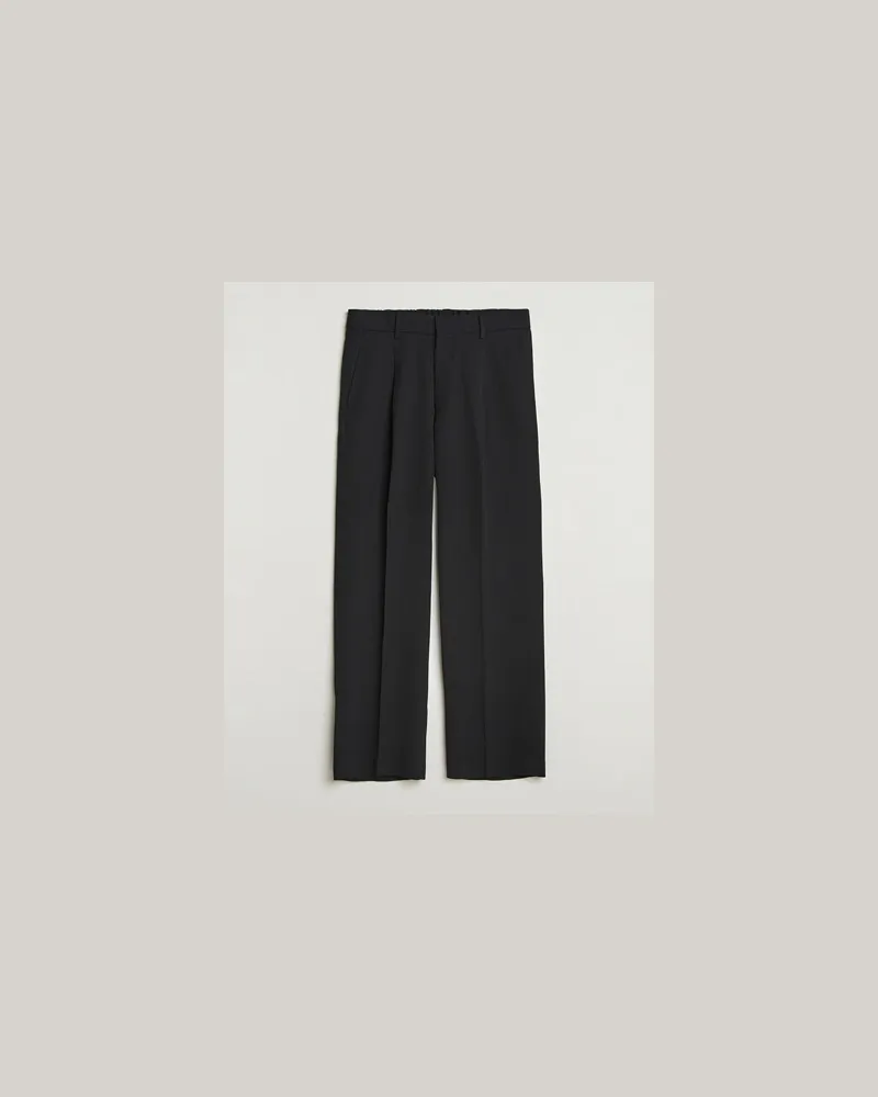 NN 07 Kay Relaxed Fit Wool/Tencel Trousers Black Schwarz