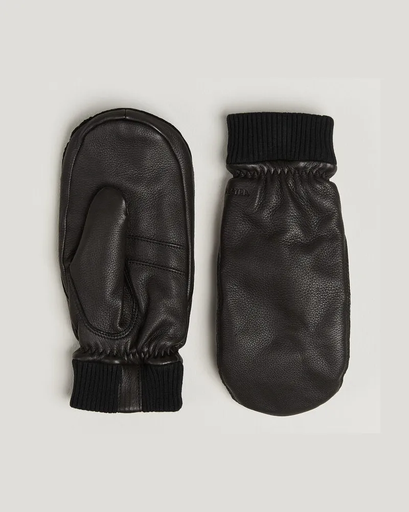 Hestra Tore Deerskin Primaloft Lined Mitt Black Schwarz