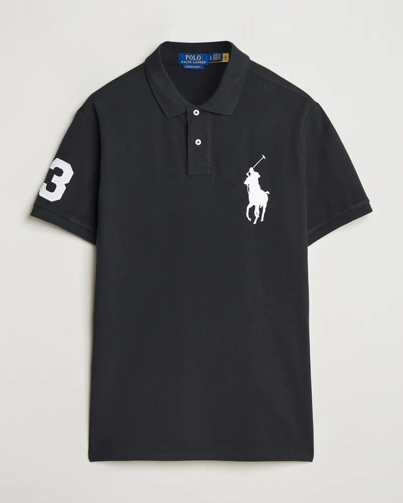 Ralph Lauren Custom Fit Big Pony Polo Polo Black Schwarz
