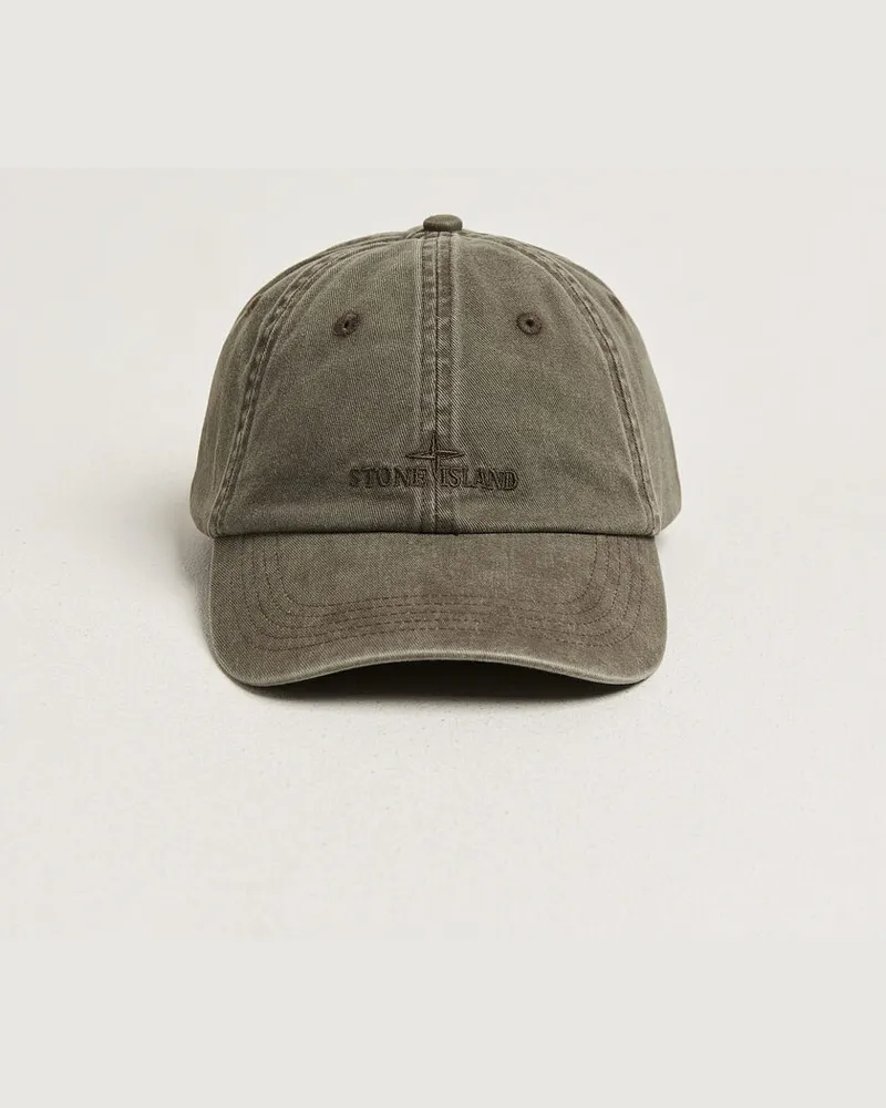 Stone Island Brushed Cotton Gabardine Cap Military Green Grün