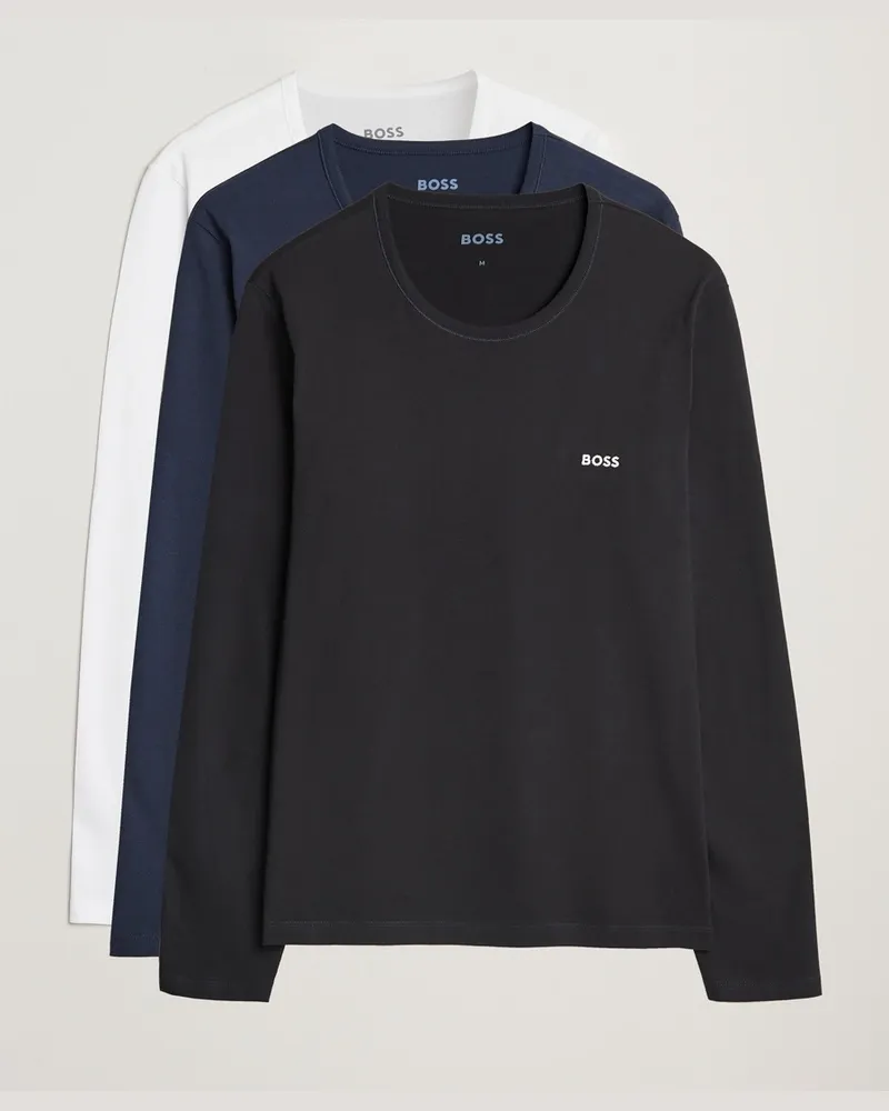 HUGO BOSS 3-Pack Long Sleeve T-Shirt White/Navy/Black Mehrfarbig