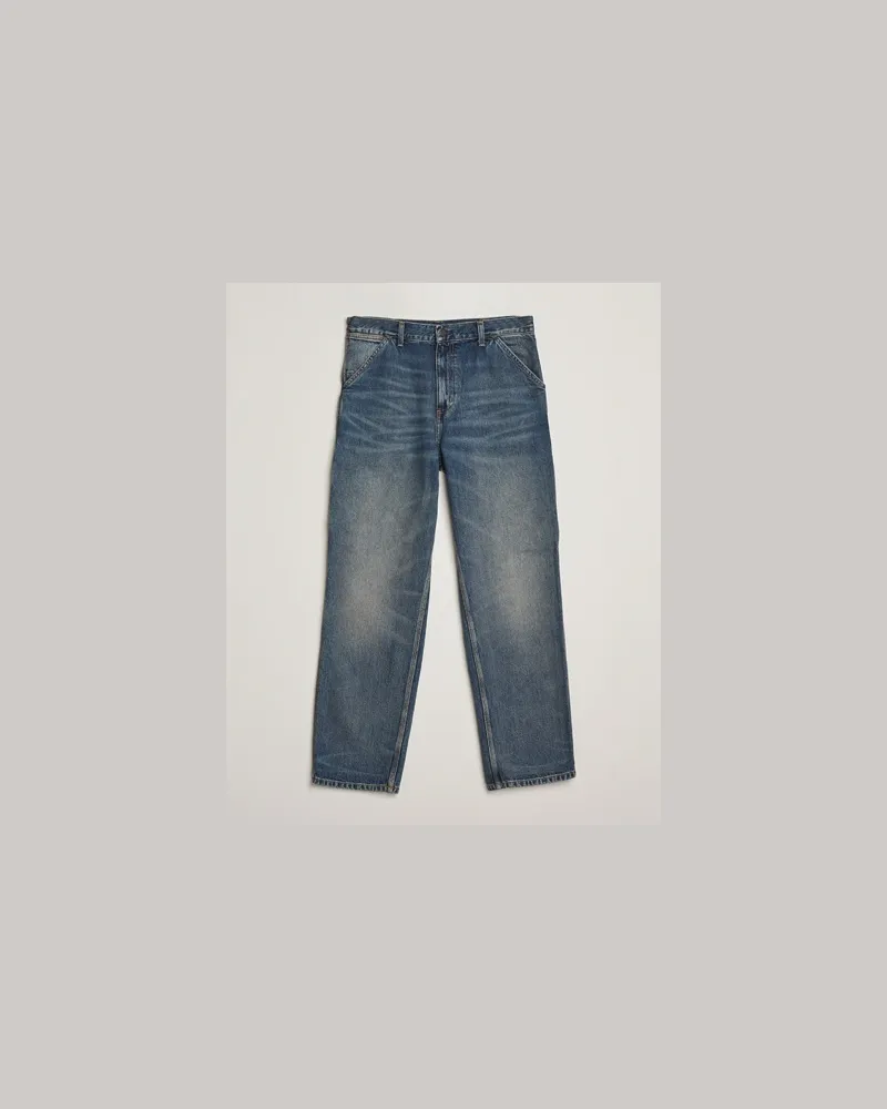 Carhartt WIP Single Knee Pants Worn Used Wash Blau