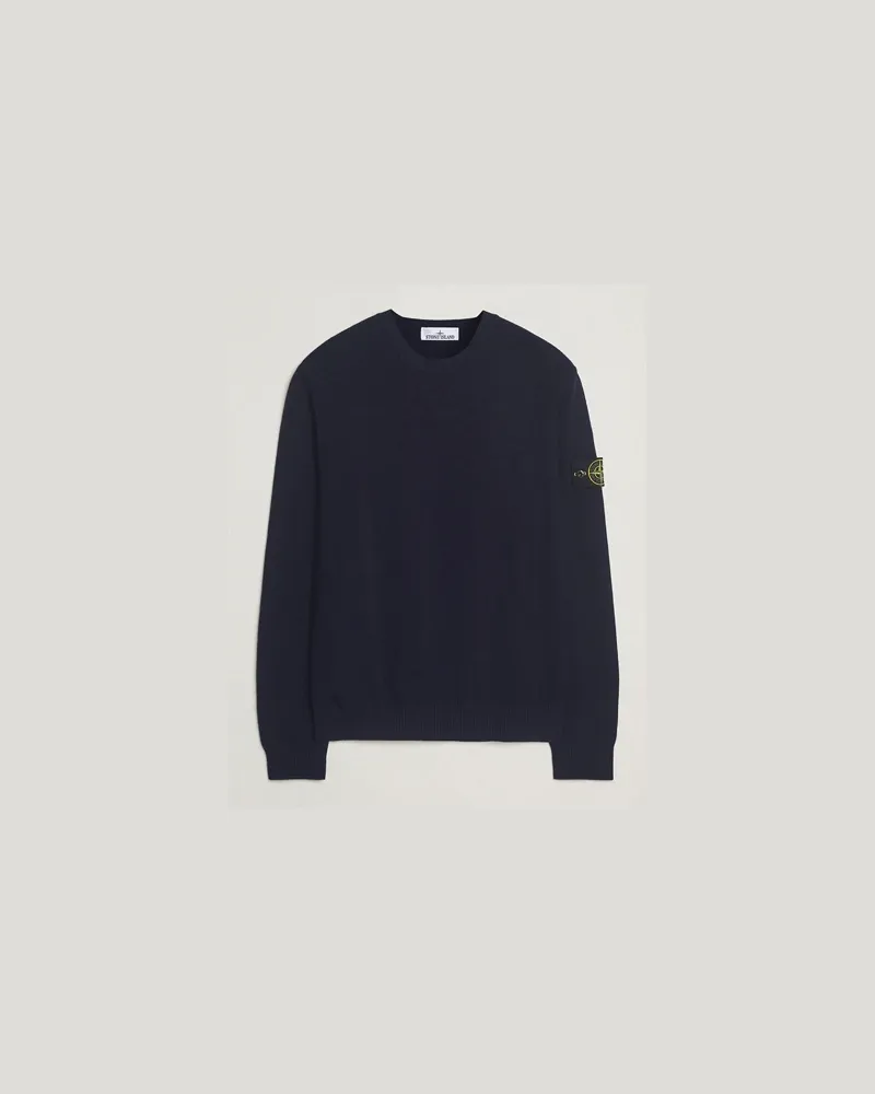 Stone Island Stretch Wool Knitted Jumper Navy Blau