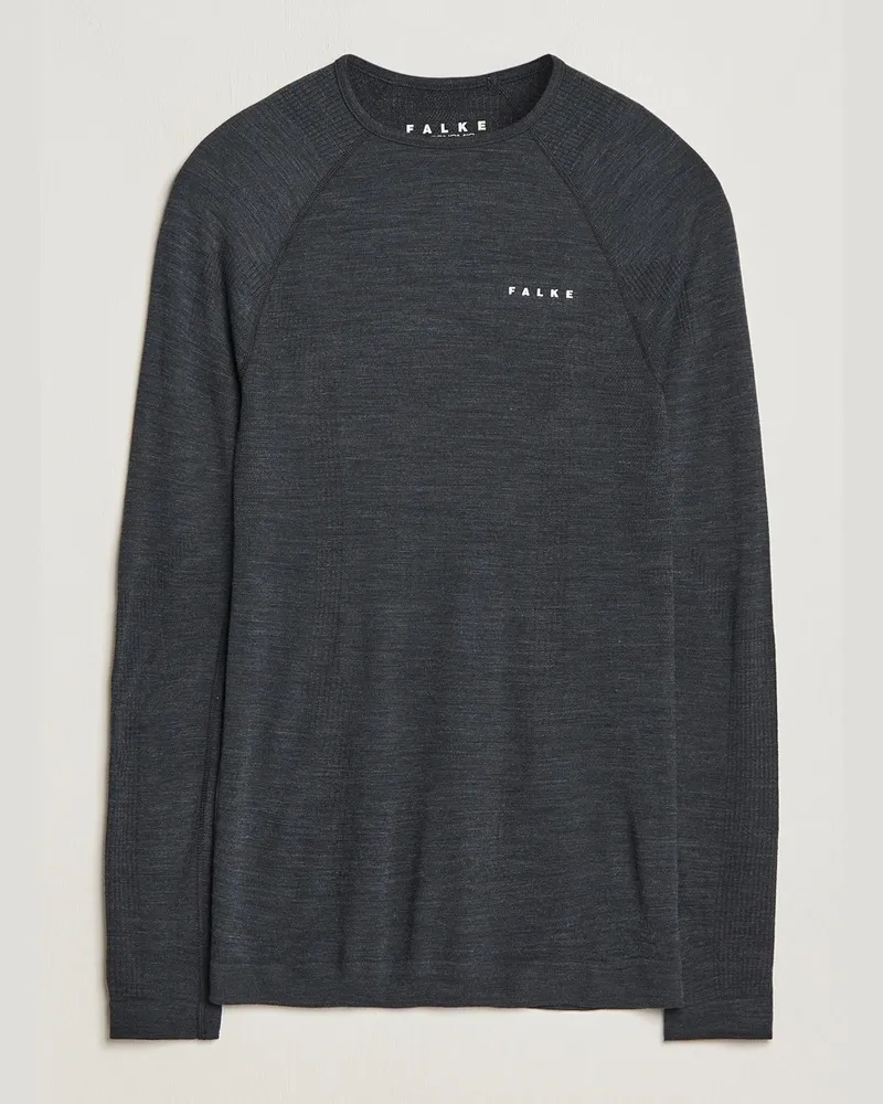 Falke Long Sleeve Wool Tech Shirt Black Schwarz