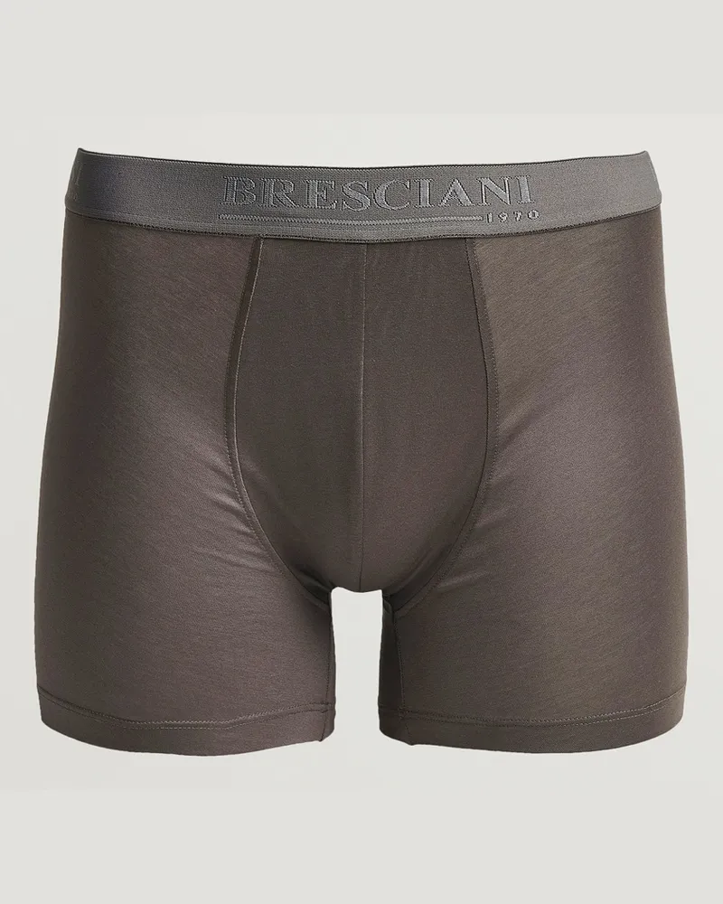 Bresciani Cotton Boxer Trunk Grey Grau