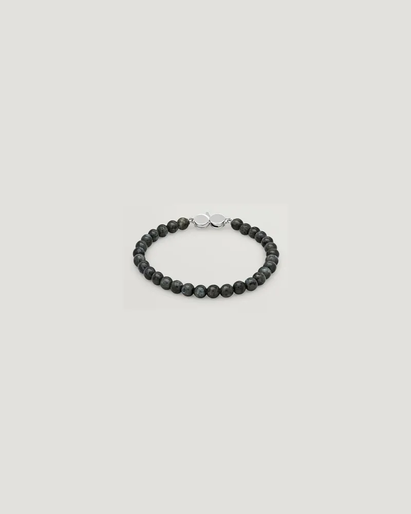 Tom Wood Cove Bracelet Slim Black Larvikite Schwarz