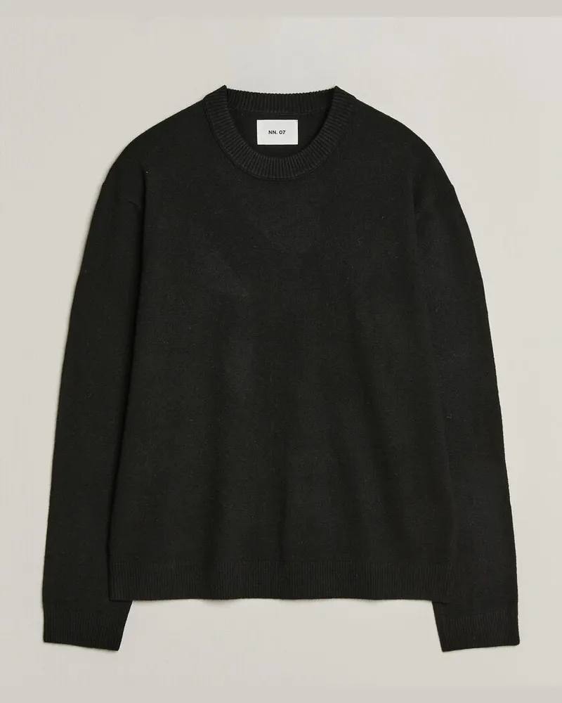 NN 07 Raz Lambswool Knitted Sweater Black Schwarz
