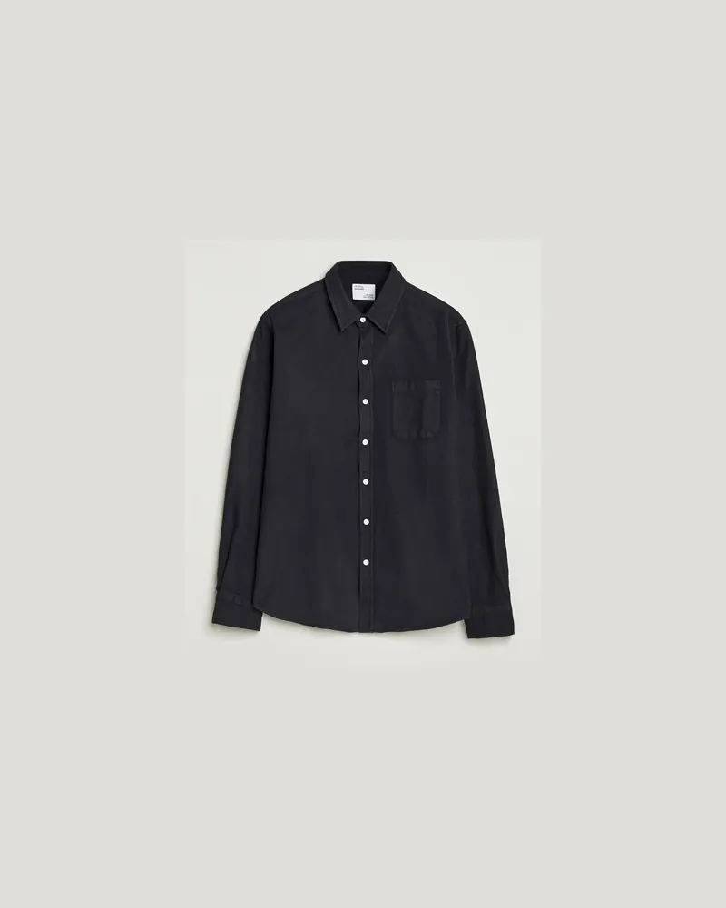COLORFUL STANDARD Organic Flannel Shirt Deep Black Schwarz
