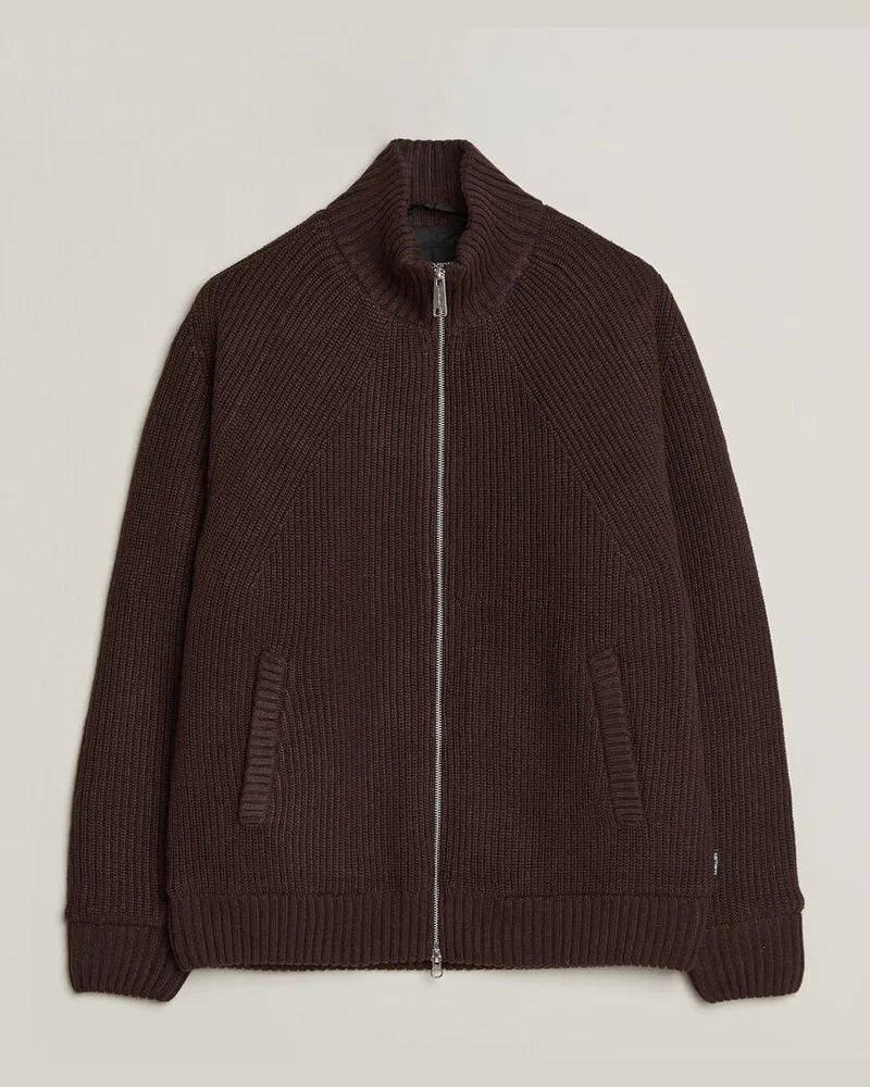 Carhartt WIP Bandley Padded Wool Mix Full Zip Palisander Brown Braun