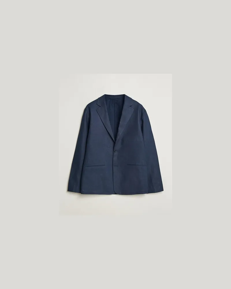 NN 07 Timo Linen Blazer Navy Blue Blau