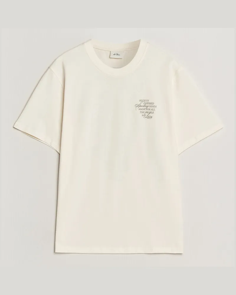 LES DEUX Ben Faience T-Shirt Eggnog White Weiß