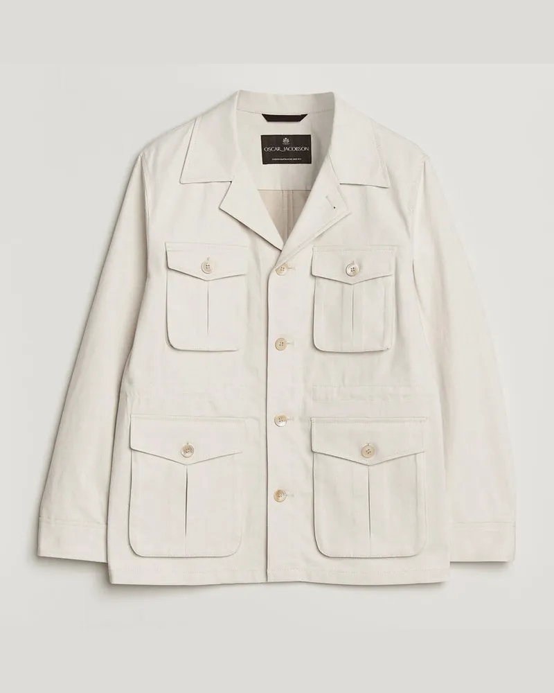 Oscar Jacobson Sirolo Shirt Jacket Off White Weiß