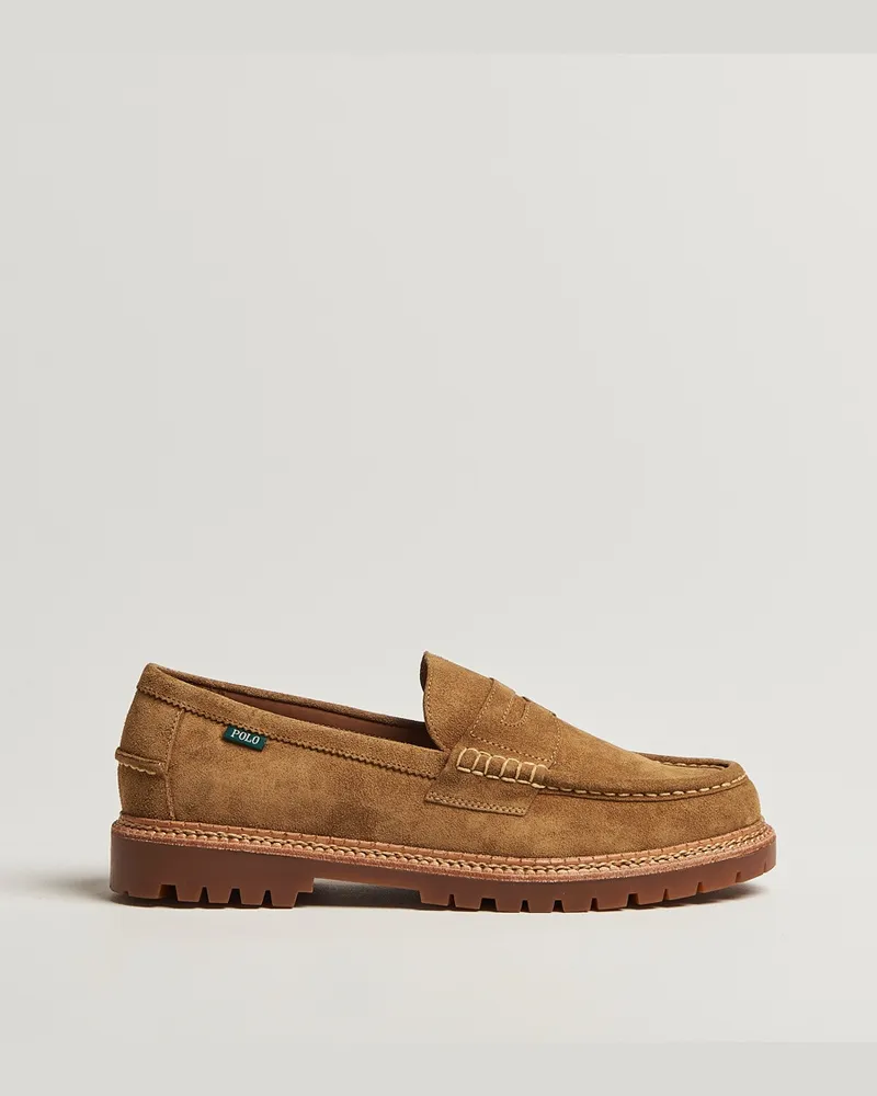 Ralph Lauren Jett Suede Penny Loafer Desert Tan Braun