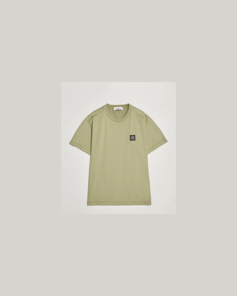 Stone Island Garment Dyed Cotton Jersey T-Shirt Sage Grün