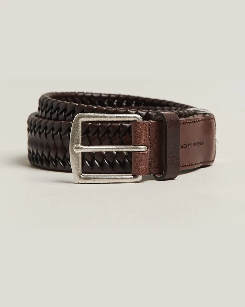 Tiger of Sweden Braidant Braided Belt Dark Brown Braun
