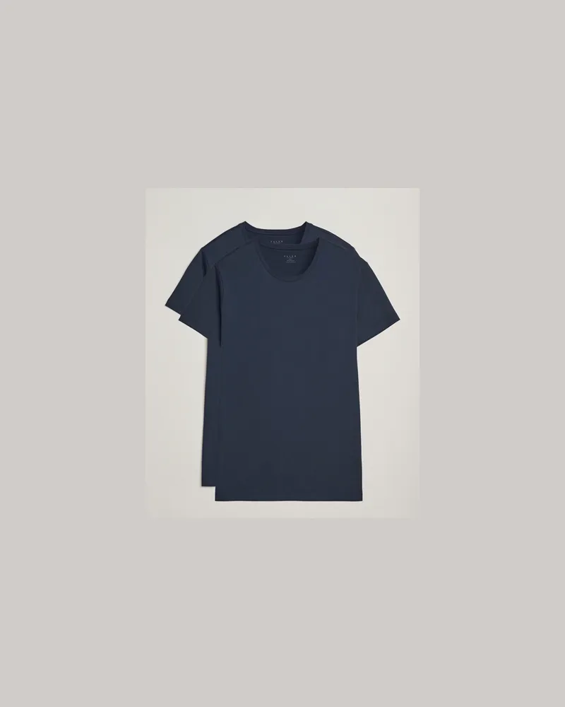 Falke 2-Pack Cotton Crew Neck T-Shirt Midnight Blau
