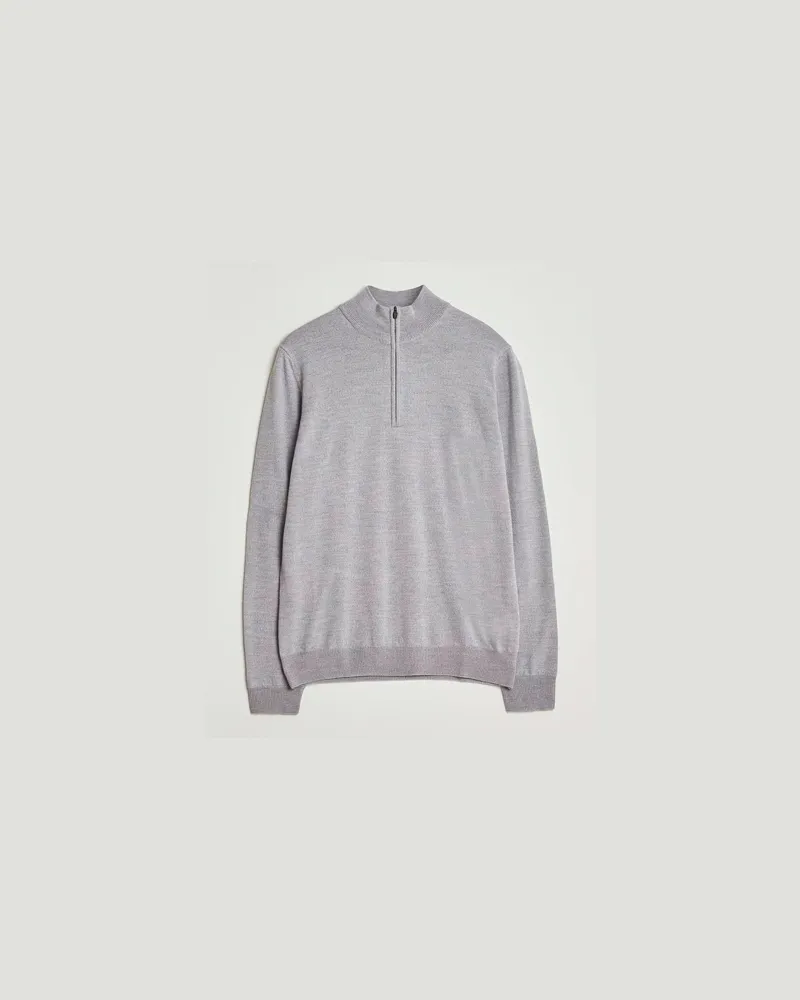 J.Lindeberg Kiyan Merino Half Zip Medium Grey Melange Grau