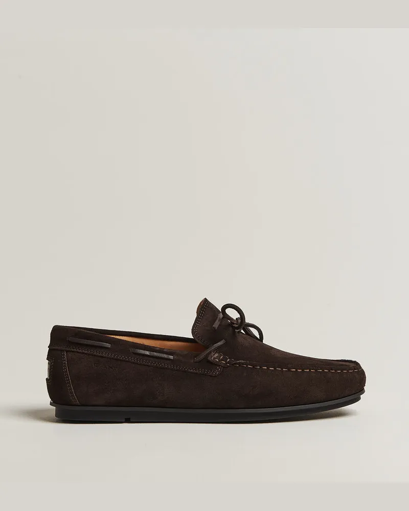 Gant Wilmon Laced Suede Car Shoe Dark Brown Braun