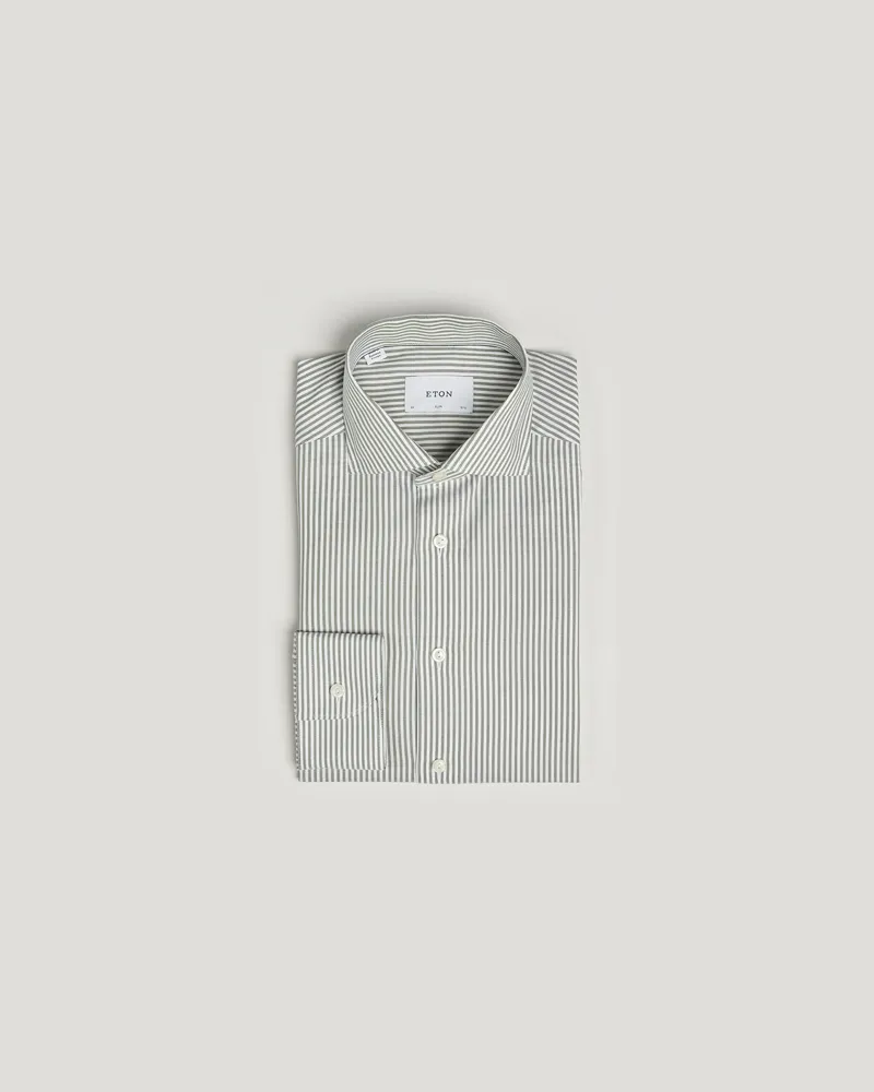 Eton Slim Fit Bengal Striped Oxford Shirt Green Grün