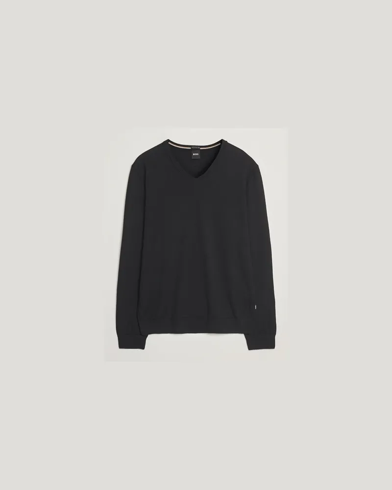 HUGO BOSS Melba Wool V-Neck Pullover Black Schwarz