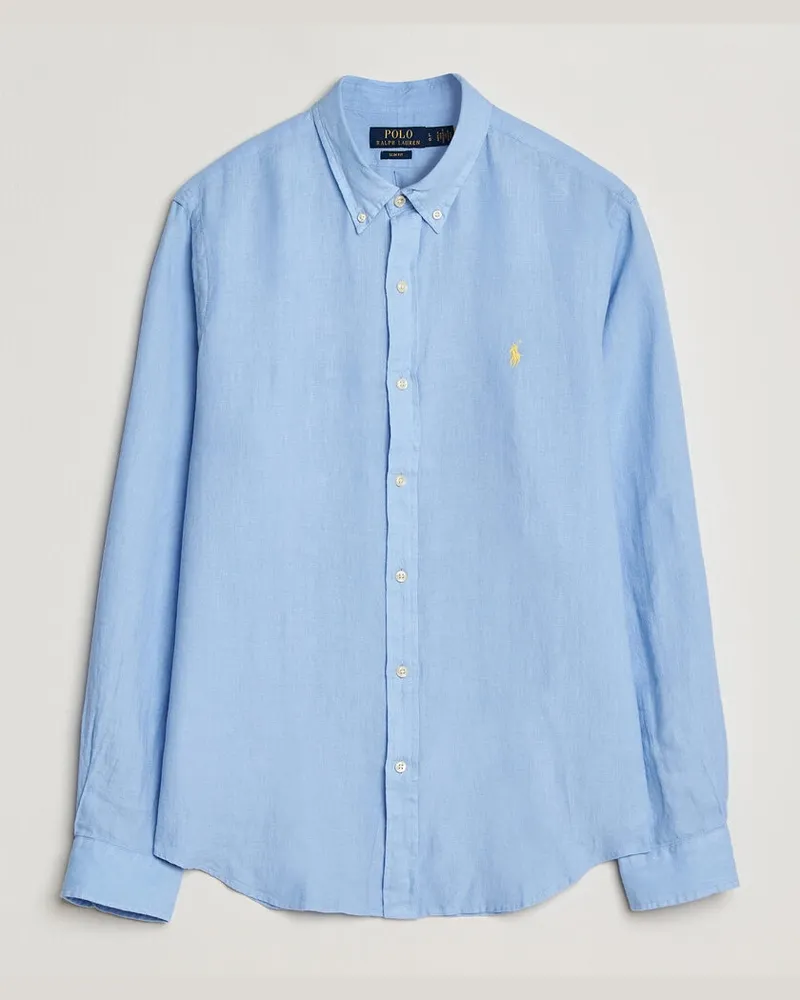 Ralph Lauren Slim Fit Linen Shirt Austin Blue Blau