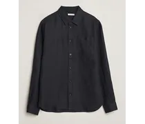 Regular Leinen Shirt Jet Black