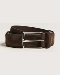 Anderson's Calf Suede 3,5 cm Belt Dark Brown Braun