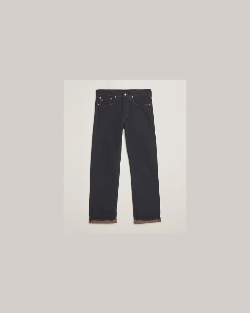 RRL Straight Leg 5-Pocket Denim Once Washed Blau