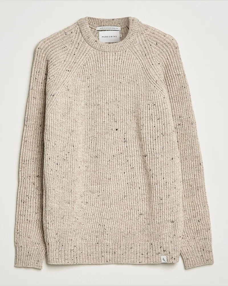 Peregrine Ford Knitted Wool Jumper Oatmeal Beige