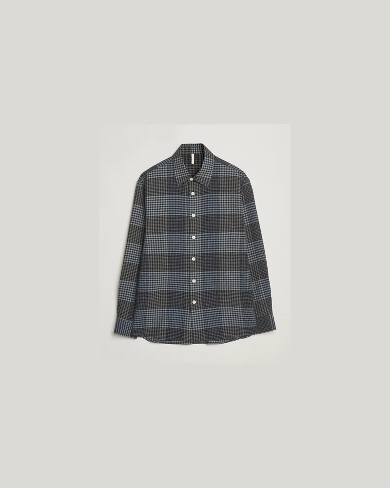 Sunflower Studio Flannel Shirt Blue Check Grau